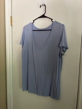 Merona Light Blue V-Neck Short Sleeve Tee